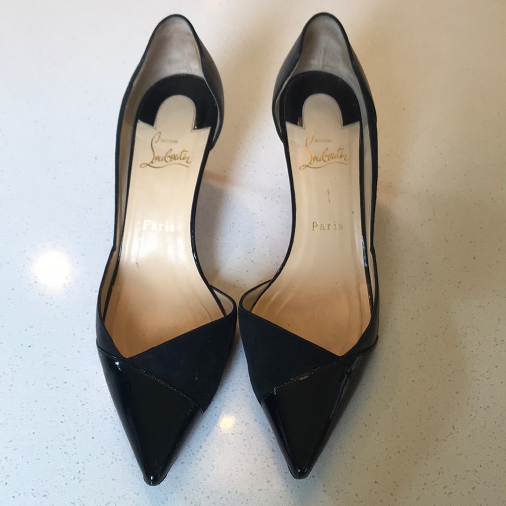 Christian Louboutin 70mm (2.75”) heels.